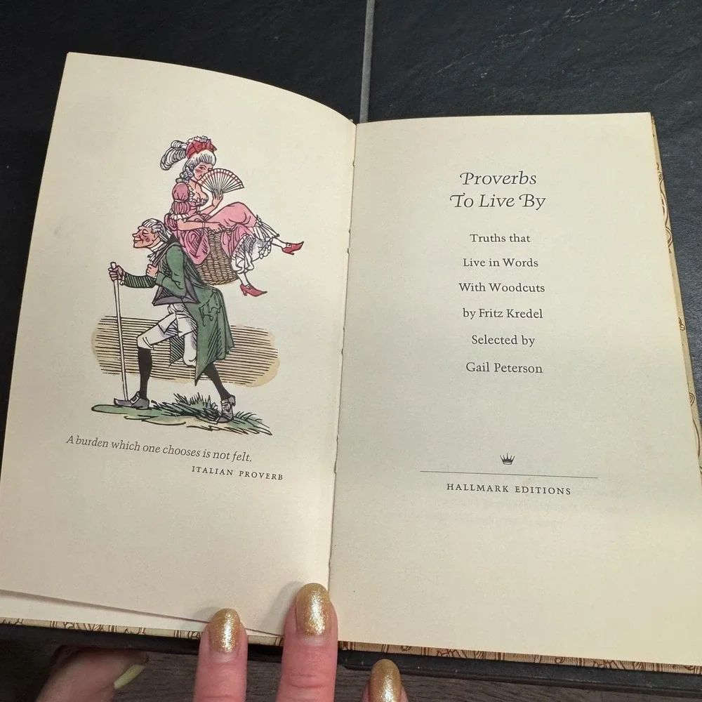 Vintage 1968 Hallmark‎ Editions Proverbs To Live By Hardcover Book Fritz Kredel